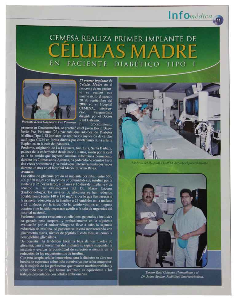 Primer Implante celulas madre